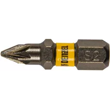 Бита DENZEL PZ1х25, сталь S2, шестигранный профиль, 10 шт. Е 6,3