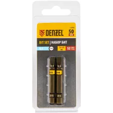 Бита DENZEL SL5,0х50, сталь S2, шестигранный профиль, 2 шт. Е 6,3