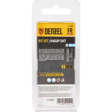 Бита DENZEL SL5,0х50, сталь S2, шестигранный профиль, 2 шт. Е 6,3