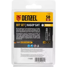 Бита DENZEL TX 8х50, сталь S2, шестигранный профиль, 10 шт. Е 6,3