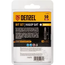 Бита DENZEL TX 25х50, сталь S2, шестигранный профиль, 10 шт. Е 6,3