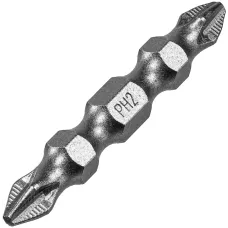 Бита DENZEL двухсторонняя, PH2-PH2 х 45 мм, сталь S2, 10 шт.