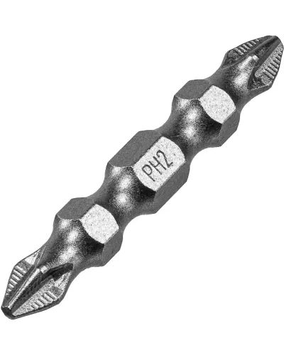Бита двухсторонняя, PH2-PH2 х 45 мм, сталь S2, 10 шт. Denzel