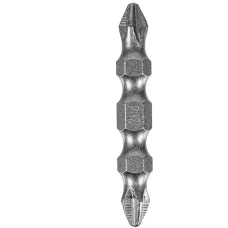 Бита DENZEL двухсторонняя, PH2-PH2 х 45 мм, сталь S2, 10 шт.