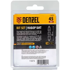 Бита DENZEL двухсторонняя, PH2-PH2 х 45 мм, сталь S2, 10 шт.