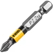 Бита DENZEL PZ2х50, сталь S2, 10 шт., круглый профиль, отрывная упаковка, , Е 6,3