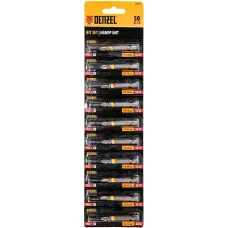 Бита DENZEL PH2х50, сталь S2, 10 шт., Е 6,3, шестигранный профиль, отрывная упаковка