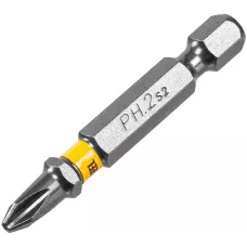 Бита DENZEL PH2х50, сталь S2, 10 шт., Е 6,3, шестигранный профиль, отрывная упаковка