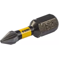 Бита DENZEL IMPACT, PH1x25 мм, лазерная обработка шлица, сталь S2, 10 шт., Е 6,3