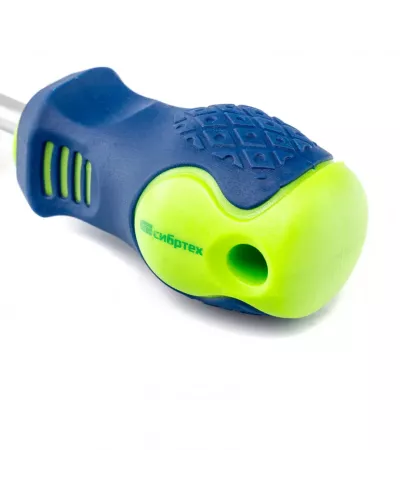 Отвертка, SL6 х 38 мм, CrV, двухкомпонентная рукоятка Сибртех