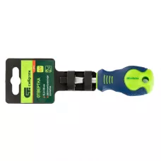 Отвертка, SL6 х 38 мм, CrV, двухкомпонентная рукоятка Сибртех