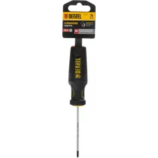Отвертка DENZEL PH0х75 мм, S2, 3к рукоятка