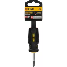 Отвертка DENZEL PH2х38 мм, S2, 3к рукоятка