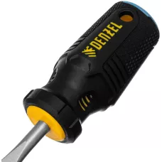 Отвертка DENZEL SL6x38 мм, S2, 3к рукоятка