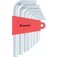 Набор ключей имбусовых HEX, 1,5-10 мм, коротких MATRIX 12303