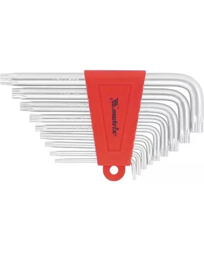 Набор ключей имбусовых Torx , 9 шт, T10-T50, CrV, коротких, с сатинированным покрытием Matrix