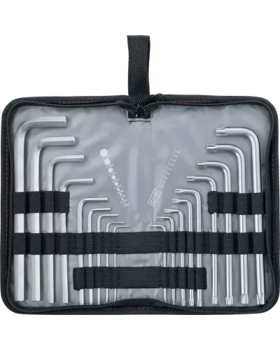 Набор ключей имбусовых HEX-Torx , 18 шт: HEX 1.5-10 мм, T10-T50, CrV, удлиненных, с сатиновым покрытием Matrix