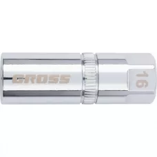 Головка торцевая свечная GROSS, магнитная, 12-гранная, 21 мм, под квадрат 1/2" 13189