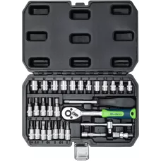 Набор инструментов, 1/4", пластиковый кейс, 29 предметов// Сибртех