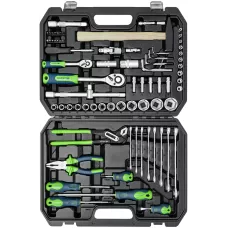 Набор инструментов, 1/2", 1/4", пластиковый кейс 76 предметов// Сибртех