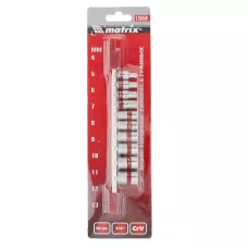 Набор торцевых головок 1/4, шестигранные, 10 шт, 4-13 мм MATRIX 13559