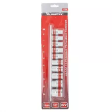 Набор торцевых головок, 1/2, 12гранные, 10 шт, 10-24 мм MATRIX 13596