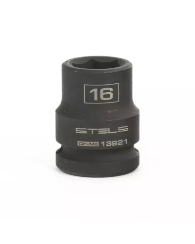 Головка ударная шестигранная, 16 мм, 1/2, CrMo Stels