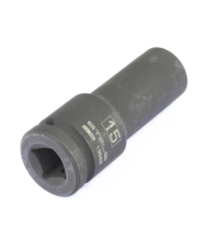 Головка ударная удлиненная шестигранная, 15 мм, 1/2, CrMo Stels