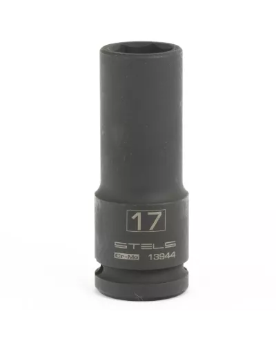 Головка ударная удлиненная шестигранная, 17 мм, 1/2, CrMo Stels