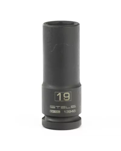 Головка ударная удлиненная шестигранная, 19 мм, 1/2, CrMo Stels