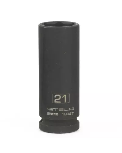 Головка ударная удлиненная шестигранная, 21 мм, 1/2, CrMo Stels