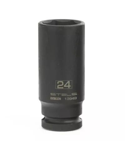 Головка ударная удлиненная шестигранная, 24 мм, 1/2, CrMo Stels