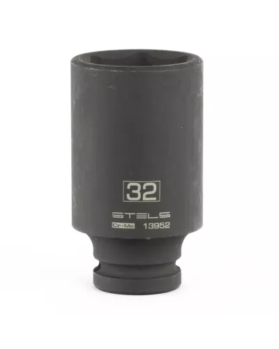 Головка ударная удлиненная шестигранная, 32 мм, 1/2, CrMo Stels