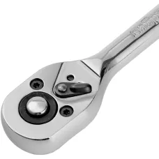 Ключ-трещотка 1/4", 45 зубьев, цельнометаллический, с быстрым сбросом, CrV, хром Сибртех