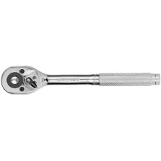 Ключ-трещотка 3/8", 45 зубьев, цельнометаллический, с быстрым сбросом, CrV, хром Сибртех