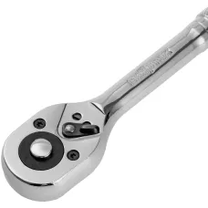 Ключ-трещотка 3/8", 45 зубьев, цельнометаллический, с быстрым сбросом, CrV, хром Сибртех