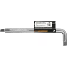 Вороток Г-образный DENZEL 250*50 мм, квадрат 1/2", CrV, матовый хром