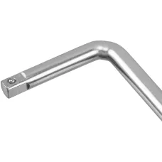 Вороток Г-образный DENZEL 375*100 мм, квадрат 1/2", CrV, матовый хром