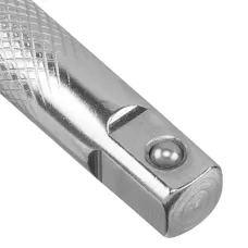 Вороток Г-образный DENZEL 375*100 мм, квадрат 1/2", CrV, матовый хром