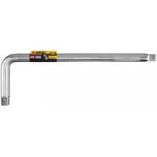 Вороток Г-образный DENZEL 450*150 мм, квадрат 3/4", CrV, матовый хром