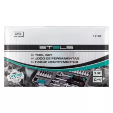 Набор инструментов, 1/4, CrV, пластиковый кейс, 29 предметов Stels