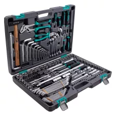 Набор инструментов, 1/2, 3/8, 1/4, CrV, пластиковый кейс, 142 предмета Stels