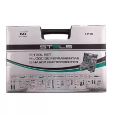 Набор инструментов, 1/2, 1/4, CrV, пластиковый кейс, 69 предметов Stels