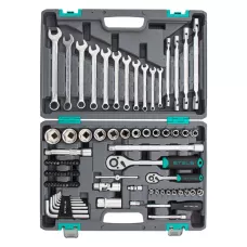 Набор инструментов, 1/2, 1/4, CrV, пластиковый кейс, 88 предметов Stels