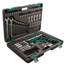 Набор инструмента, 1/4, 3/8, 1/2, Cr-V, S2, усиленный кейс, 216 предметов Stels