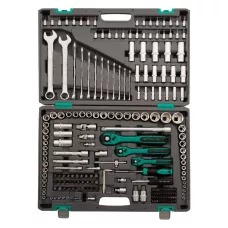 Набор инструмента, 1/4, 3/8, 1/2, Cr-V, S2, усиленный кейс, 216 предметов Stels