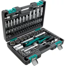 Набор инструментов, 1/2, 1/4, CrV, пластиковый кейс, 94 предмета, двенадцатигранные головки Stels