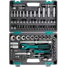 Набор инструментов, 1/2, 1/4, CrV, пластиковый кейс, 94 предмета, двенадцатигранные головки Stels