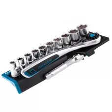 Набор торцевых головок GROSS, трещотка 120 зубьев, 12 предметов, 1/2", CrV 14138