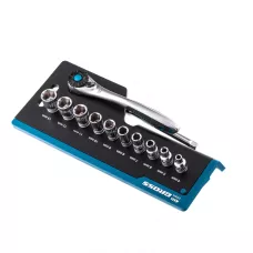 Набор торцевых головок GROSS, трещотка 120 зубьев, 12 предметов, 1/4", CrV 14141